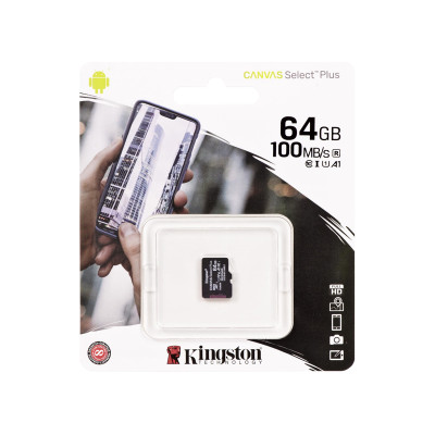 Карта пам'яті microSD 64 Гб Kingston 100 MB/s UHS-I class 10 Карта пам'яті microSD 64 Гб Kingston 100 MB/s UHS-I class 10