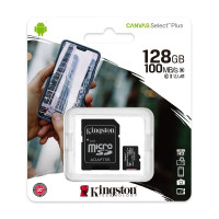 Карта пам'яті microSD 128 Гб Kingston з адаптером 100 MB/s UHS-I class 10