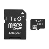 Карта пам'яті microSD 4 Гб T&G з адаптером class 10