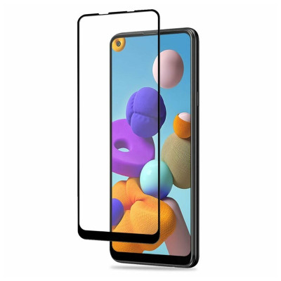 Захисне скло Glass Samsung A21, A215 Full Glue black