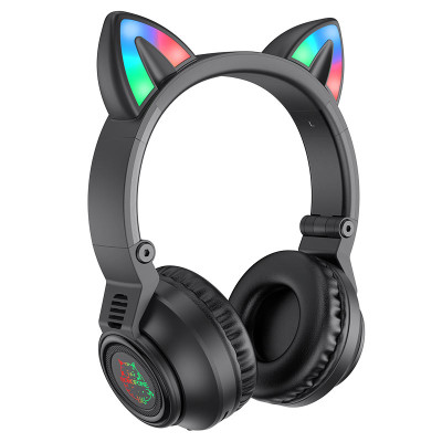 Навушники Bluetooth Borofone BO18 CAT Ear накладні black