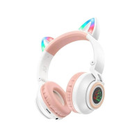 Навушники Bluetooth Borofone BO18 CAT Ear накладні white