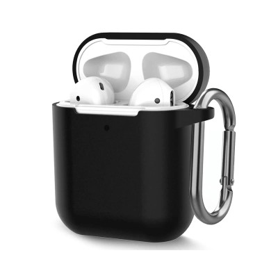 Чохол для Airpods 1, 2 silicon microfiber black