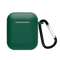 Чохол для Airpods 1, 2 silicon microfiber forest green