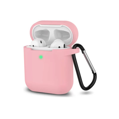 Чохол для Airpods 1, 2 silicon microfiber pink