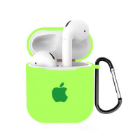 Чохол для Airpods 1, 2 silicon microfiber salad