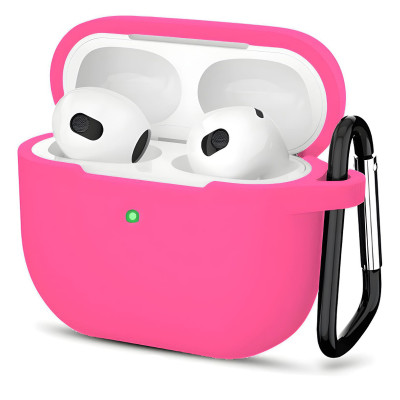 Чохол для Airpods 3 silicon microfiber hot pink