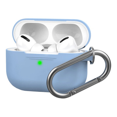 Чохол для Airpods Pro silicon microfiber blue mist