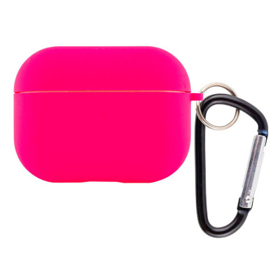 Чохол для Airpods Pro silicon microfiber hot pink