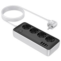 Мережевий подовжувач Hoco A21 4 розетки, 3 USB-A, 1 USB-C 3 метри 2500W black