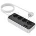 Мережевий подовжувач Hoco A21 4 розетки, 3 USB-A, 1 USB-C 3 метри 2500W black