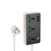 Мережевий подовжувач Hoco AC7A 3 розетки, 3 USB, 1 USB-C 1.5 метри black