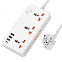 Мережевий подовжувач Hoco AC8A 3 розетки, 3 USB, 1 USB-C 1.5 метри white