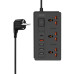 Мережевий подовжувач XO WL06, 3 розетки, 4 USB, Type-C, QC 3.0, PD 18W 1.8 метра black