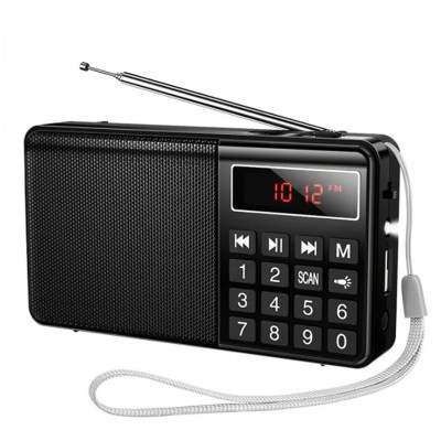 Радіоприймач Hoco HI50 з Bluetooth та ліхтариком black