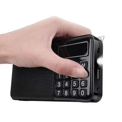 Радіоприймач Hoco HI50 з Bluetooth та ліхтариком black