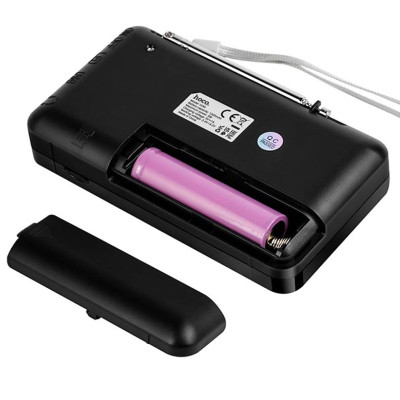 Радіоприймач Hoco HI50 з Bluetooth та ліхтариком black
