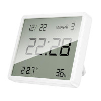 Цифровий термогігрометр з годинником Hoco HX41 white