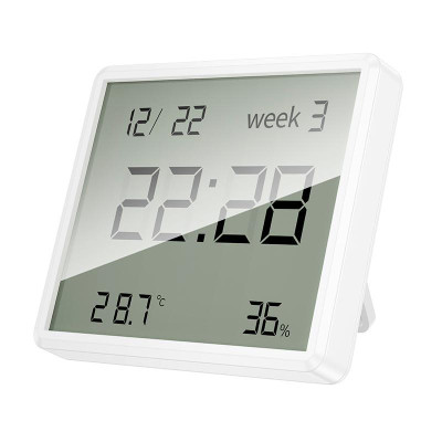 Цифровий термогігрометр з годинником Hoco HX41 white