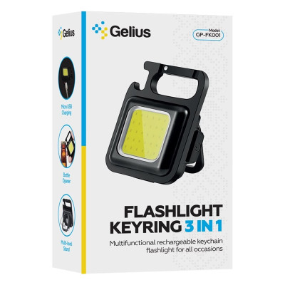 Портативний ліхтарик брелок з магнітом Gelius GP-FK001 black