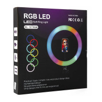 Кільцева LED-лампа RGB 26см MJ26 без штатива black