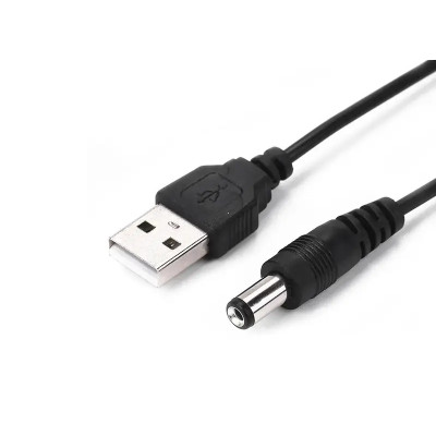 USB кабель для роутеру від павербанку 5 Вольт, 5,5x2.1мм 50 см black