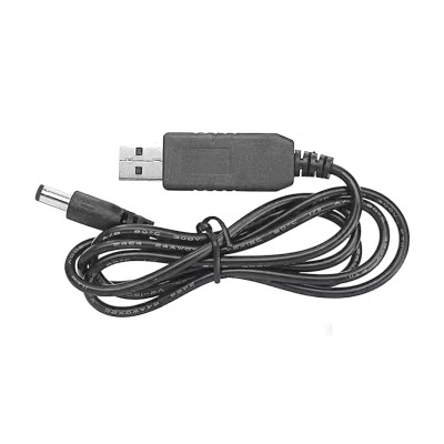 USB кабель для роутеру від павербанку з 5В на 12В, 0.5А, 5,5x2.1мм black