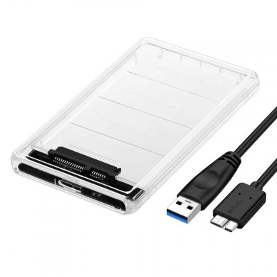 Зовнішня кишеня для HDD, SSD 2.5" USB 3.0 transparent