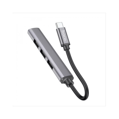 USB-hub Type-C to 4 USB Hoco HB26 grey