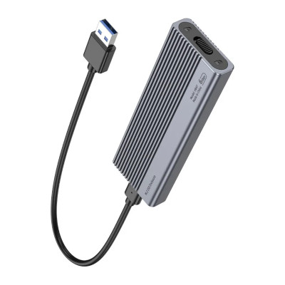 Зовнішня кишеня для SSD M2 Hoco HB47 USB 3.1 6Gbps 4TB Max aluminium