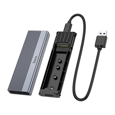 Зовнішня кишеня для SSD M2 Hoco HB47 USB 3.1 6Gbps 4TB Max aluminium