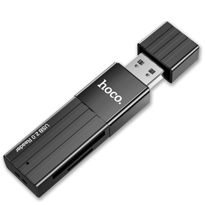 Картрідер microSD, SD, microSDHC Hoco HB20 black