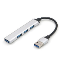 USB-hub 4 USB метал silver