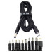 Кабель живлення для ноутбуків Type-C to DC 5.5x2.1мм 100W з перехідниками black
