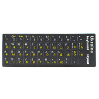 Наклейки для клавіатури UA, EN, RU black