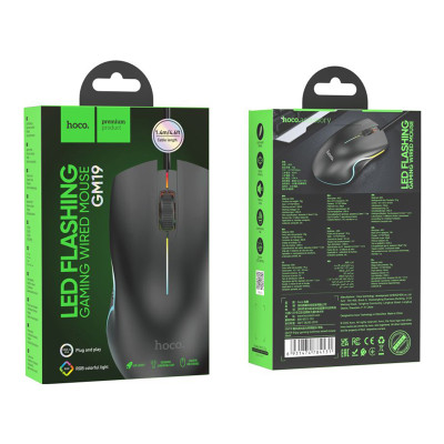 Миша дротова Hoco GM19 Led Gaming black