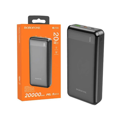 Зовнішній акумулятор Borofone BJ19A QC, PD 20W 20000 mAh black