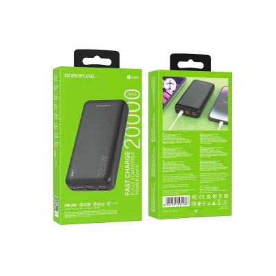 Зовнішній акумулятор Borofone BJ38A QC 22.5W PD 20W 20000 mAh black