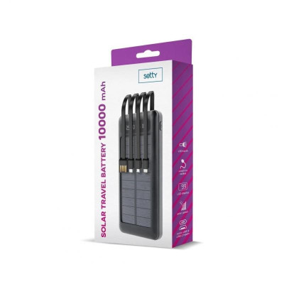 Зовнішній акумулятор Setty Solar SLR-100 10000 mAh black